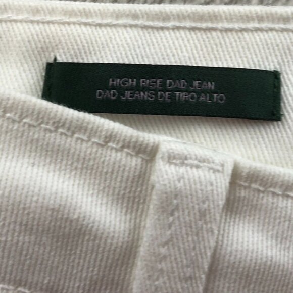 NWT Wild Fable Womens Dad Jeans Size 4 High Rise White Distressed Denim Straight - Picture 9 of 16